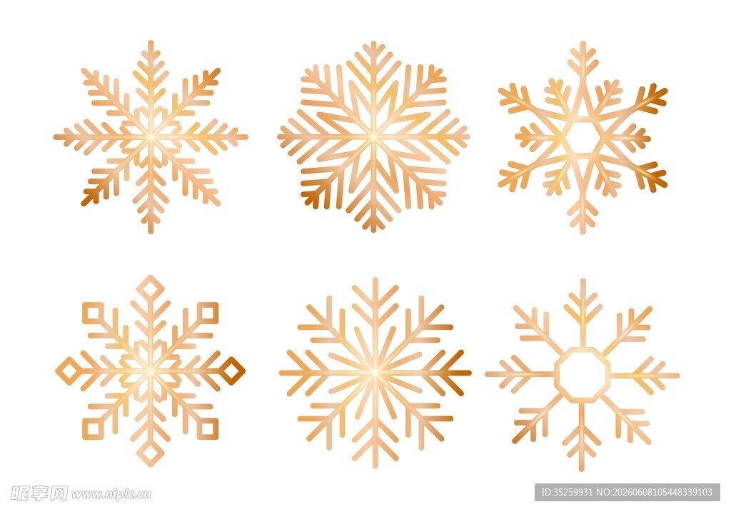 金色雪花素材