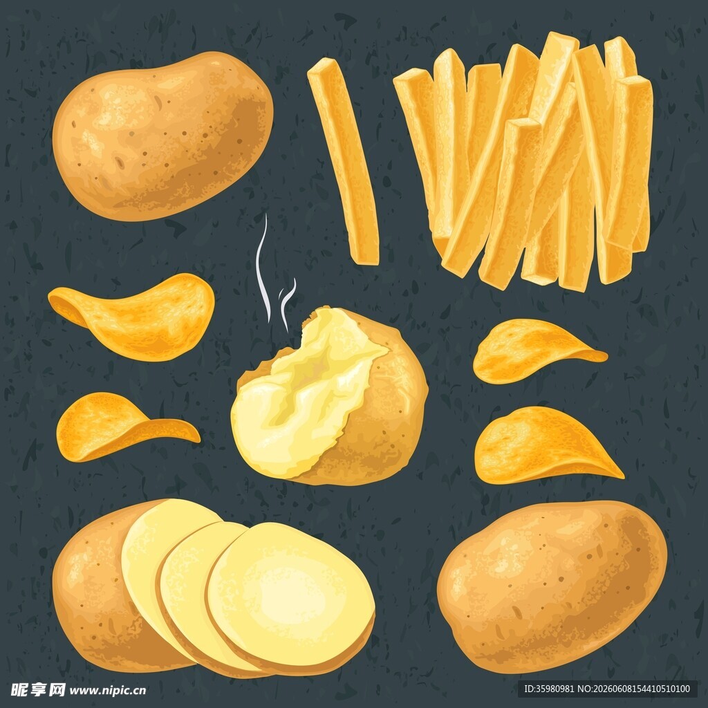土豆薯条素材