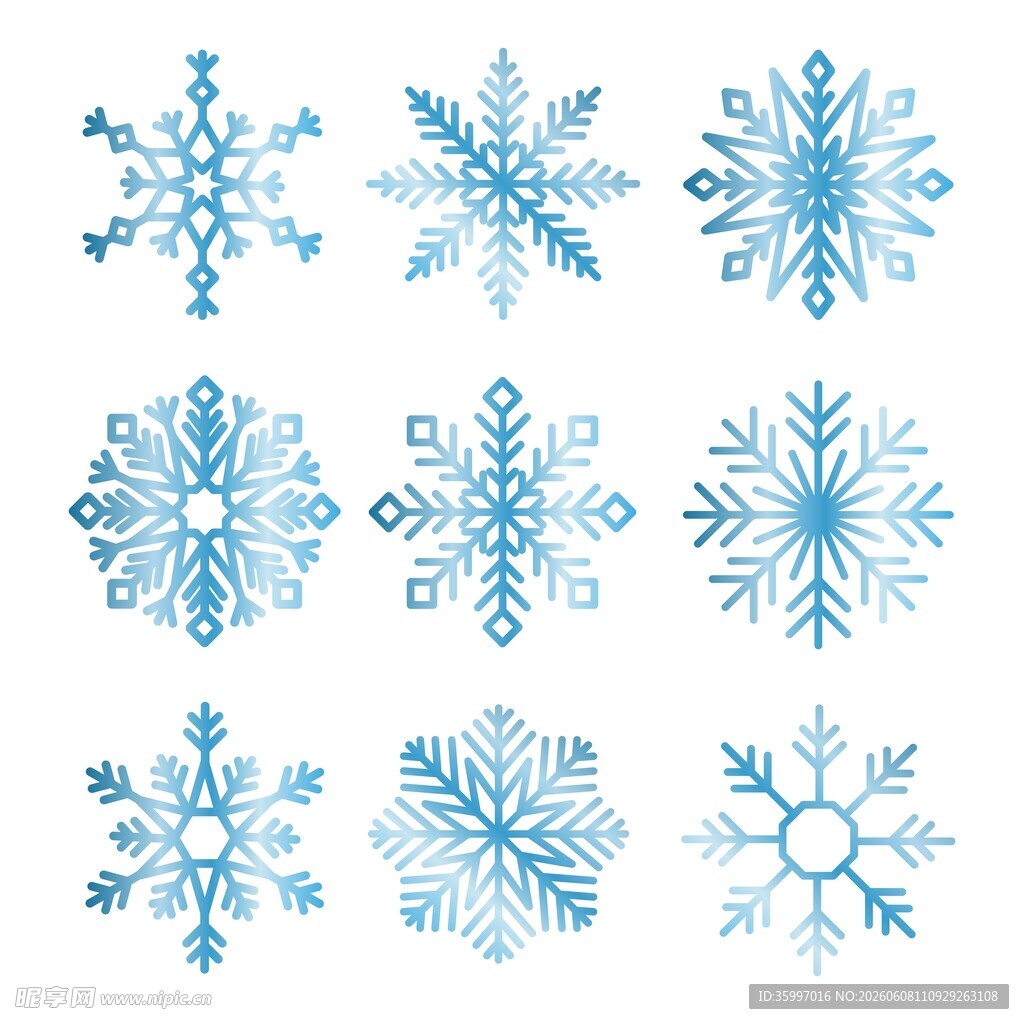 蓝色雪花合集