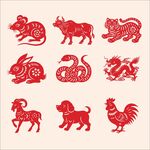 十二生肖剪纸图案展示