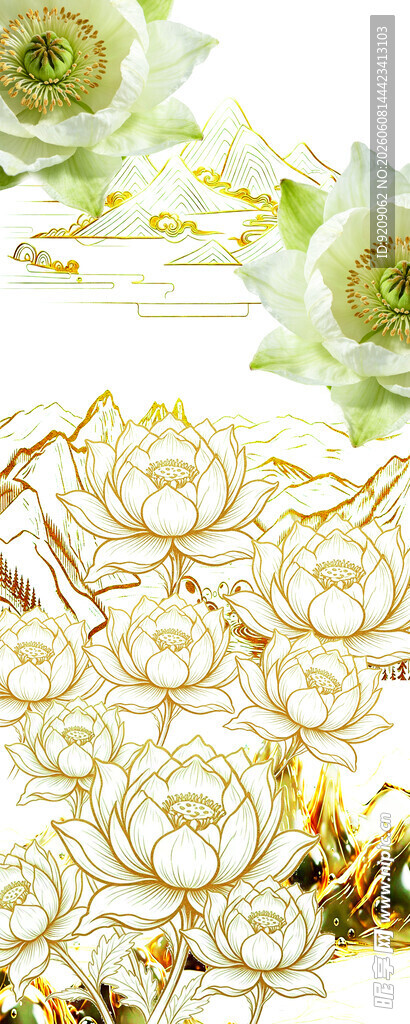 精美金色花卉饰品图案