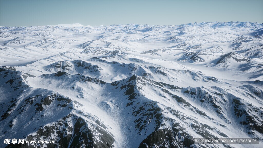俯瞰壮丽雪山景观