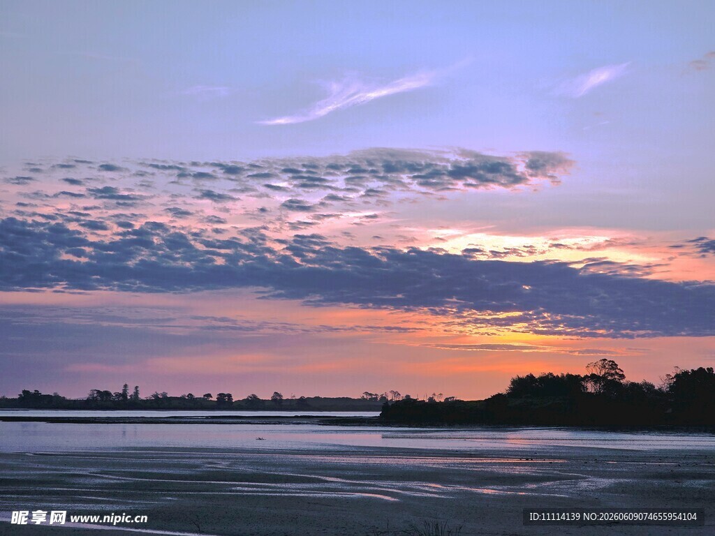 海滨绝美日落风景