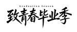 致青春毕业季书法字体