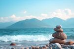 海边叠石