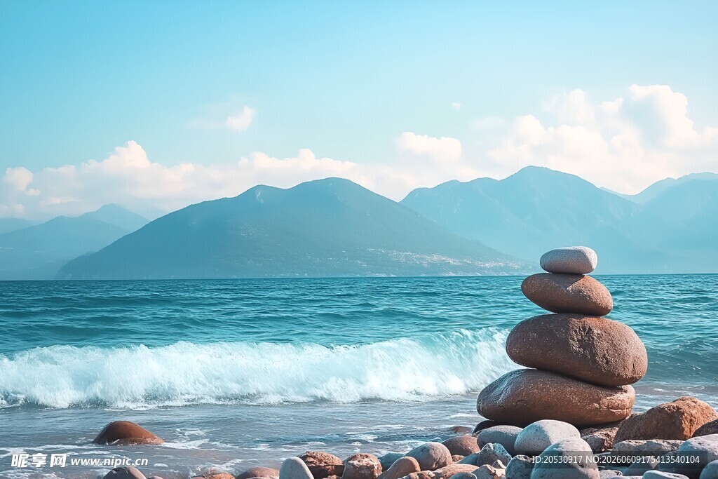 海边叠石