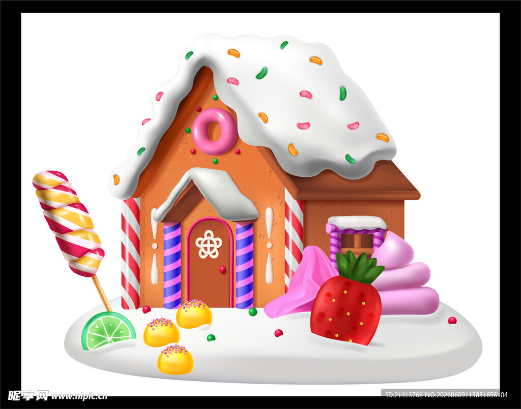 姜饼屋糖果装饰场景