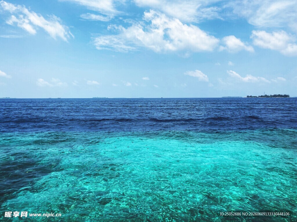 碧海蓝天的迷人海底风光