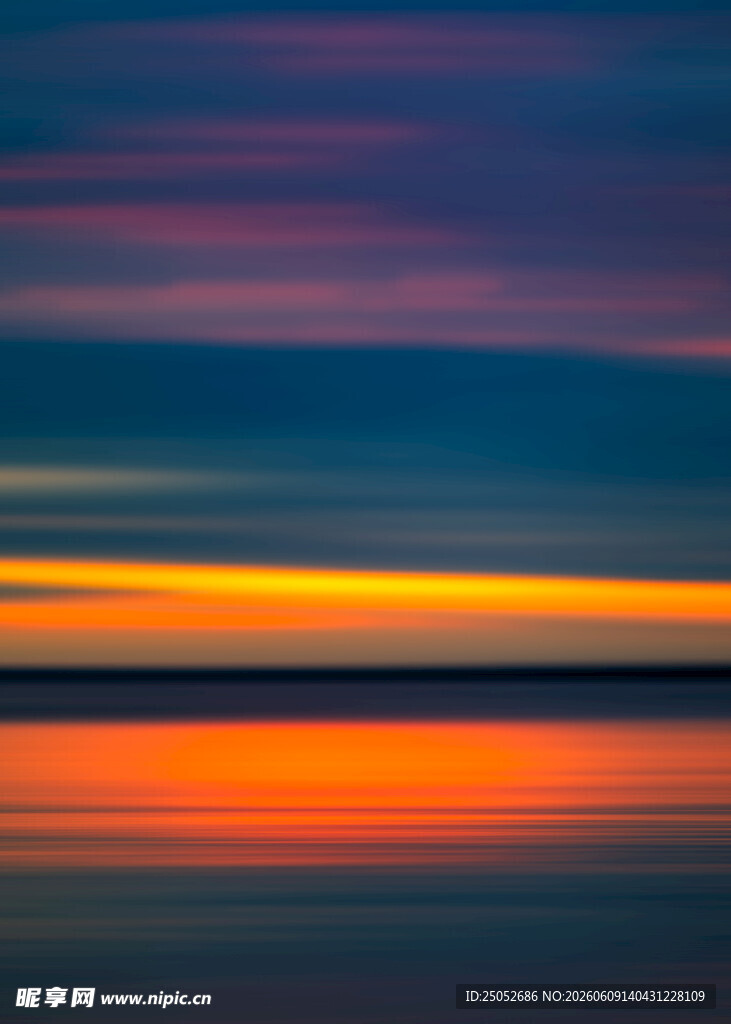 海边绚丽日出倒影美景