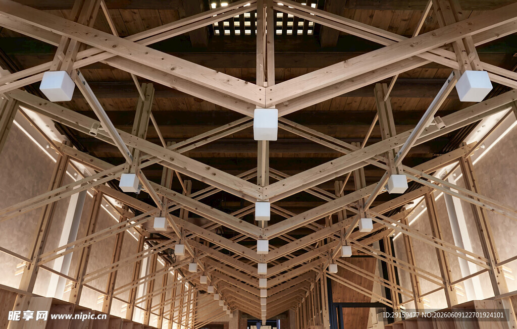 室内木质结构建筑空间