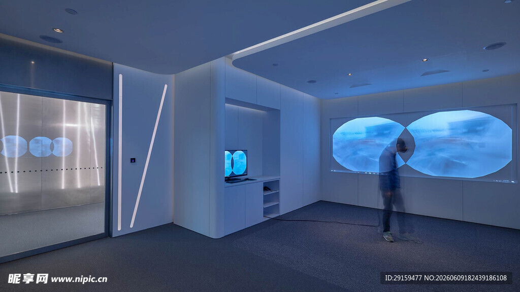 现代科技感的展厅空间