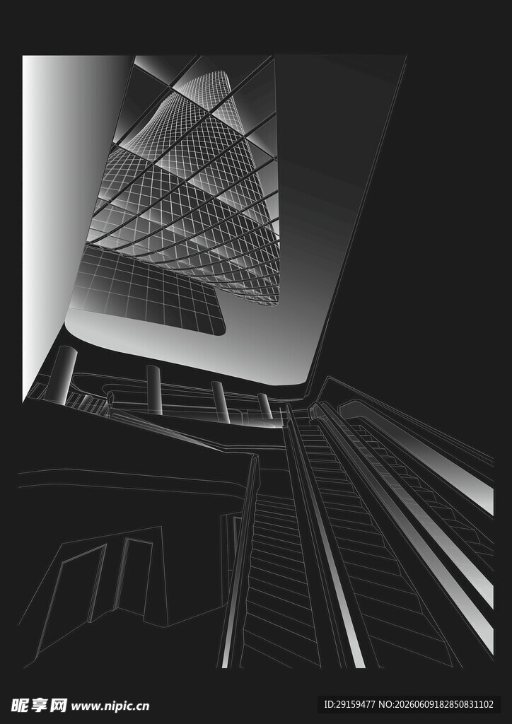 未来感建筑空间俯瞰