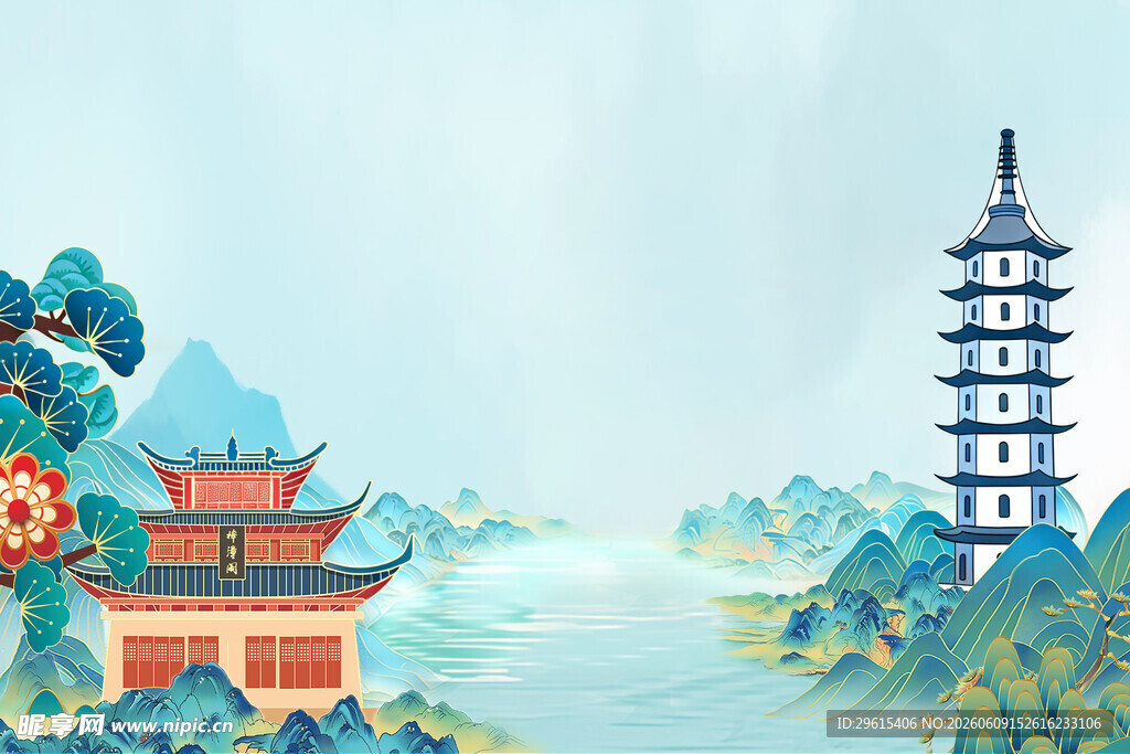 宣州区地标建筑海报