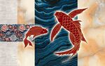 中式锦鲤图案设计元素