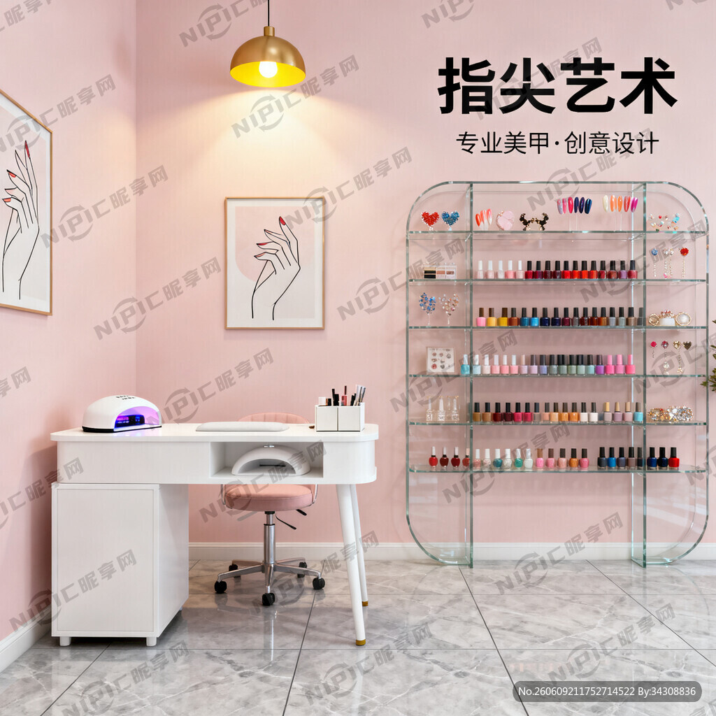 好看的美甲店背景