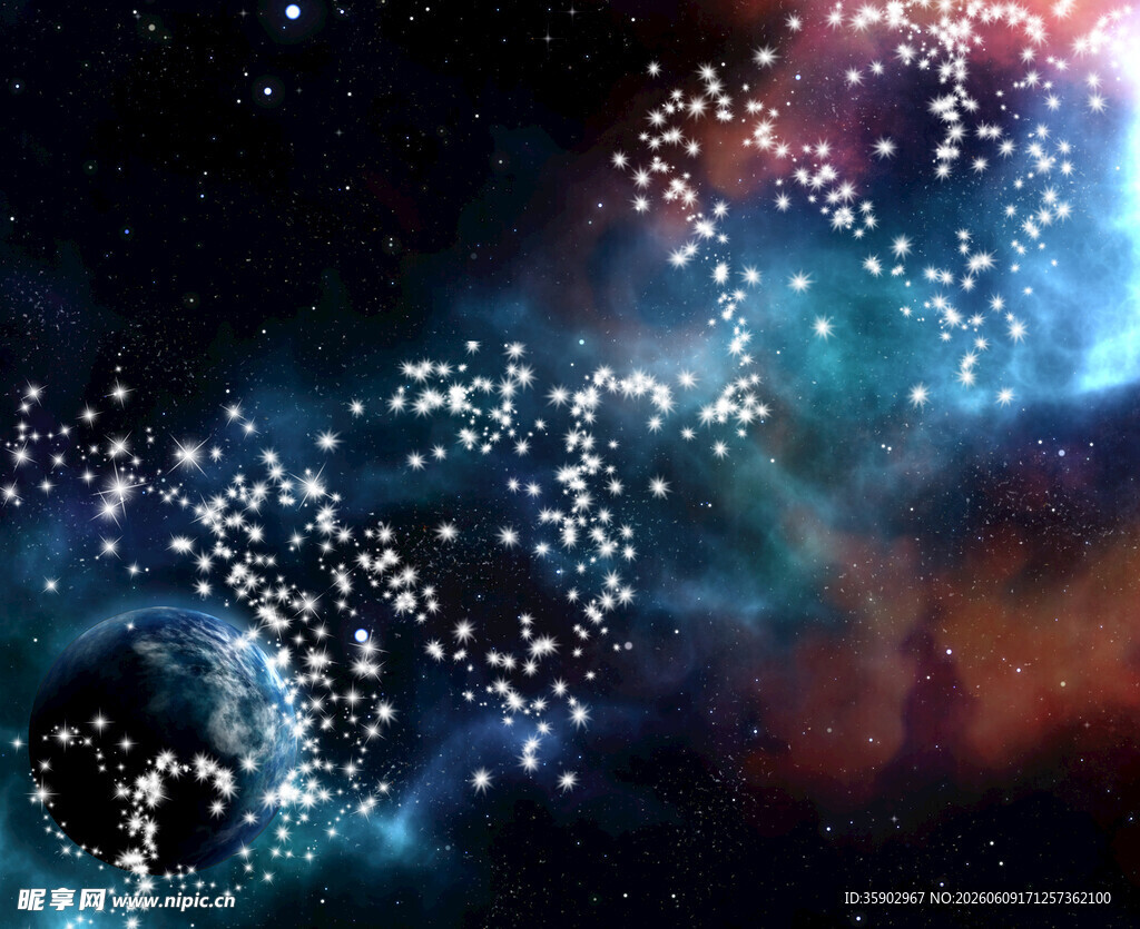 梦幻星空烟花绽放