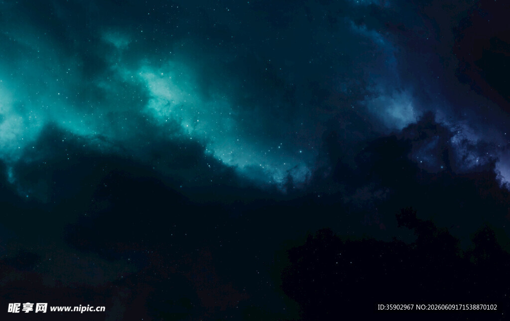 梦幻极光夜空美景