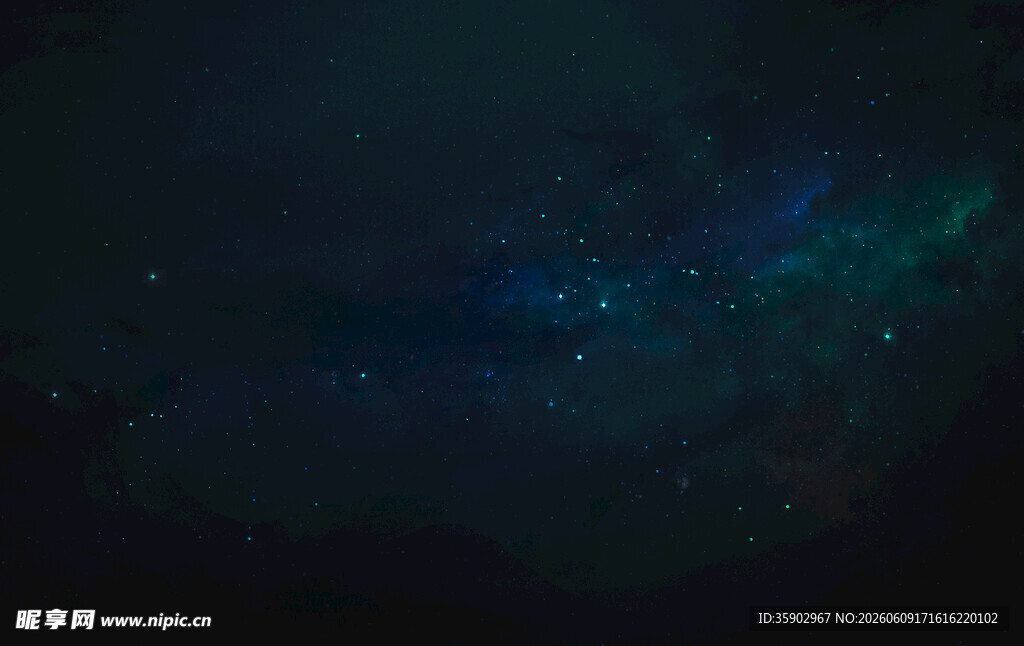 深邃星空下的神秘蓝光