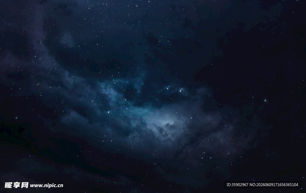 深邃夜空下的梦幻星云