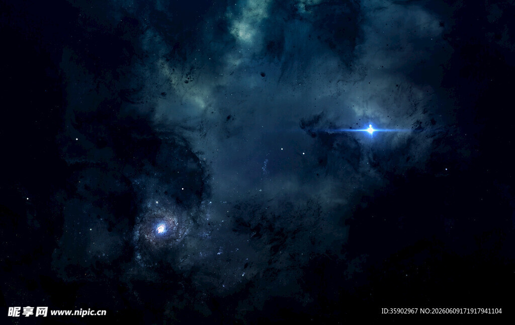 深邃星空下的神秘光芒