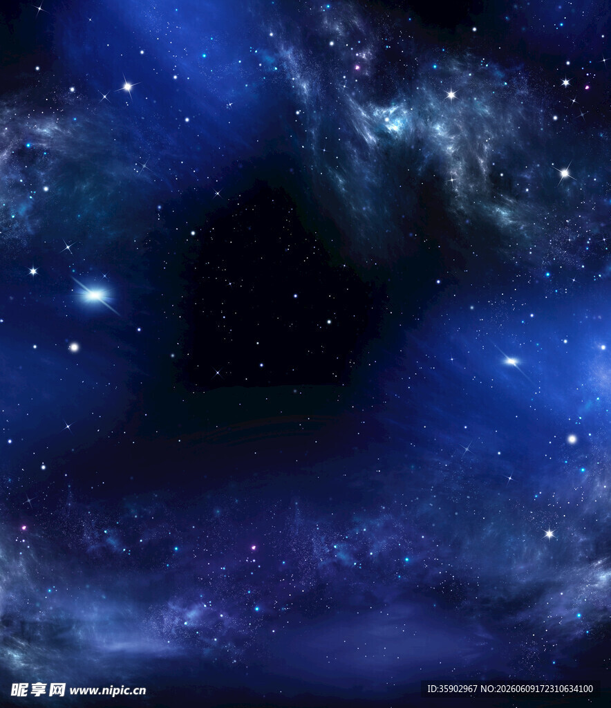 梦幻蓝色星空宇宙图景