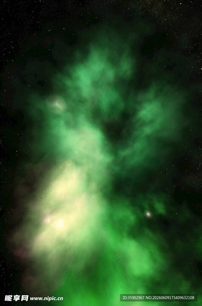 绿色梦幻星云景象