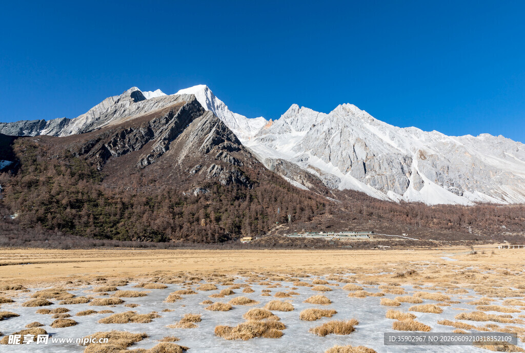雪山下的广袤荒原