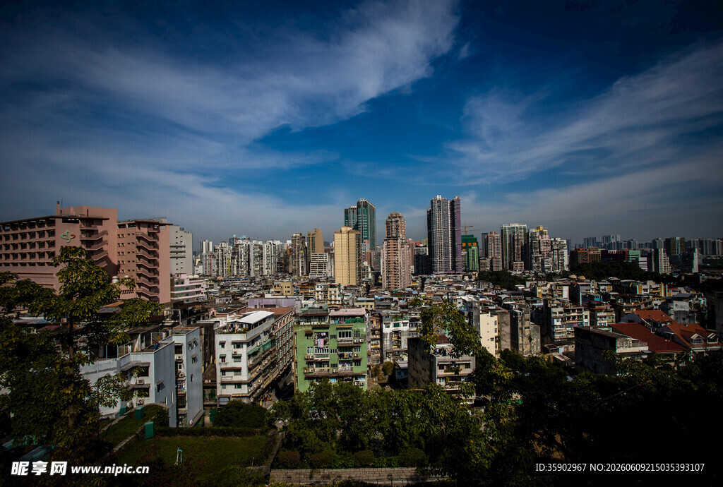 城市天际线高楼林立风景