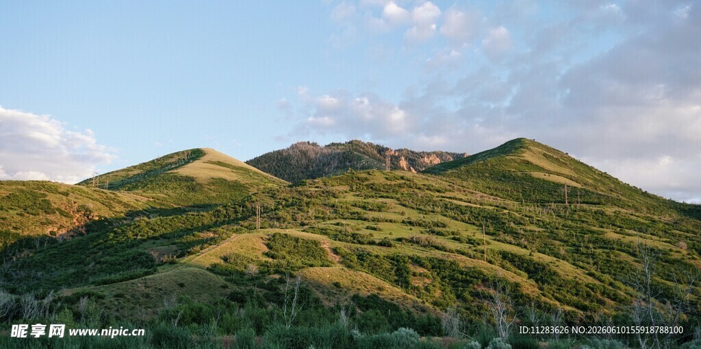 翠绿山峦