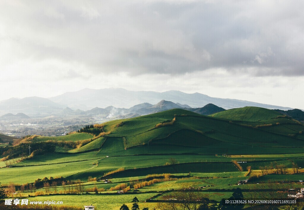 绿色山丘美景