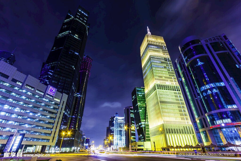 繁华都市璀璨夜景