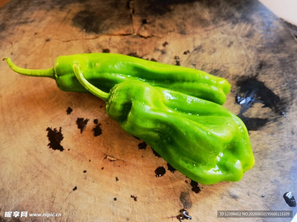 皱皮青椒特写