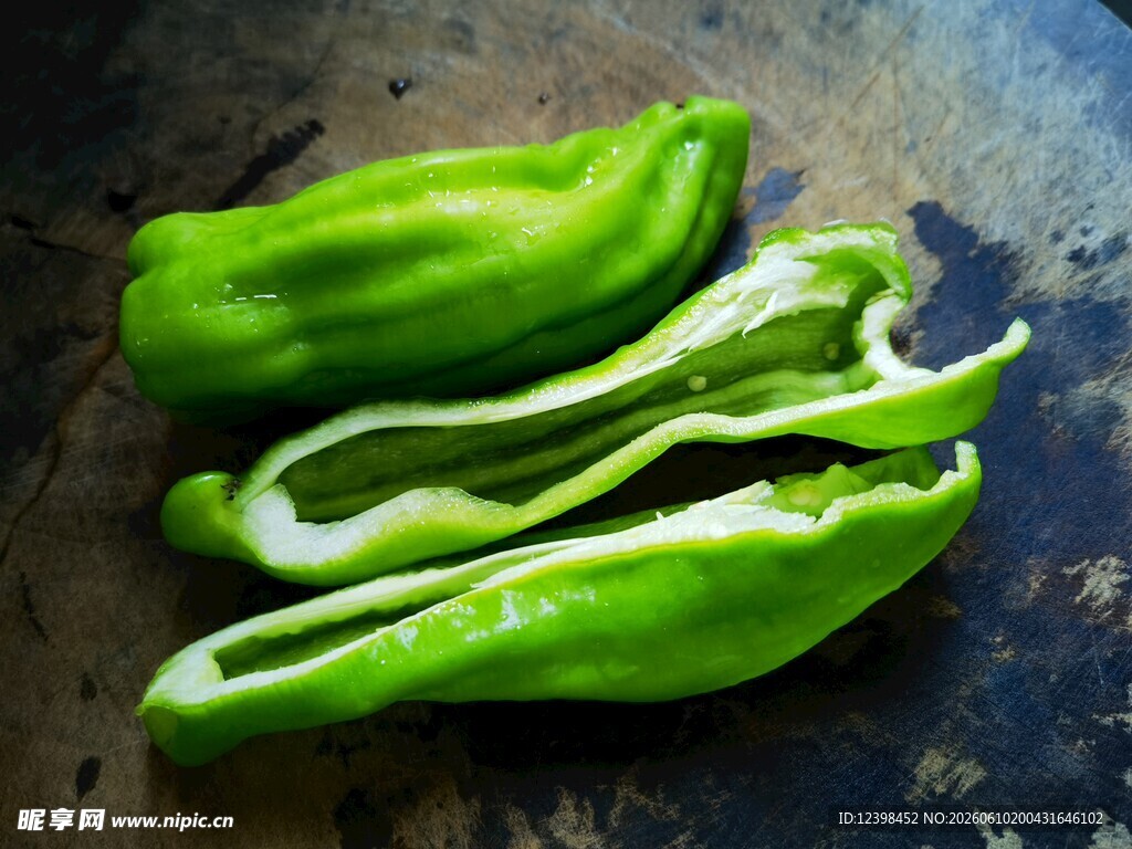 新鲜青辣椒特写