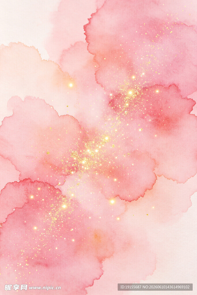 梦幻粉色水彩背景纹理