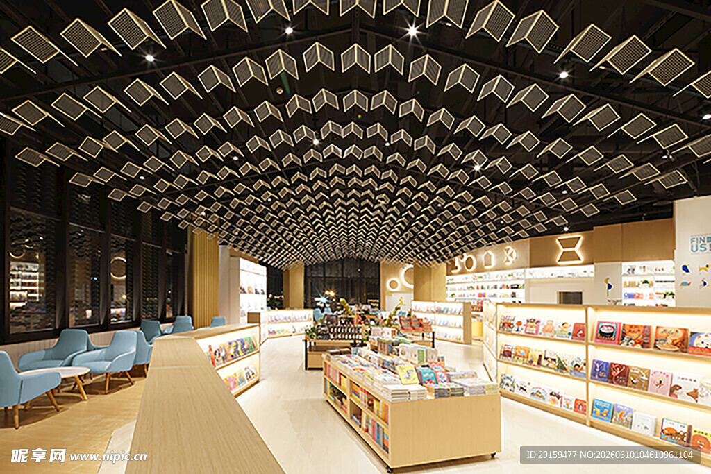 现代风格书店内部景