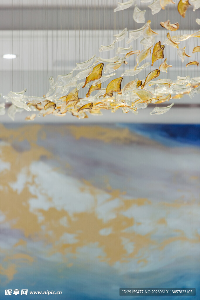 梦幻鎏金山水抽象艺术图
