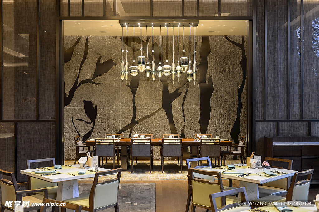 豪华中式餐厅优雅用餐环境