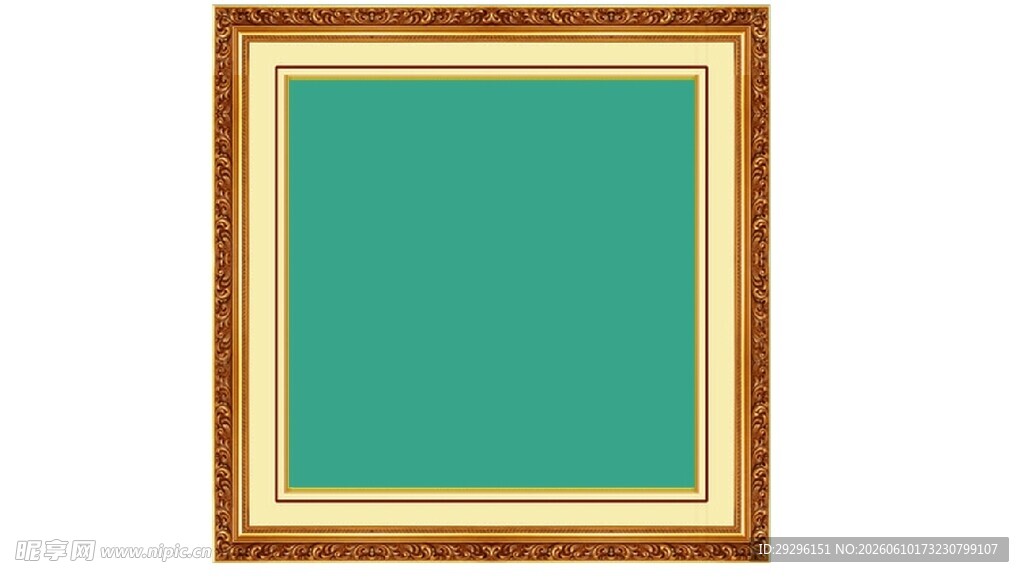 复古金色边框空白画框