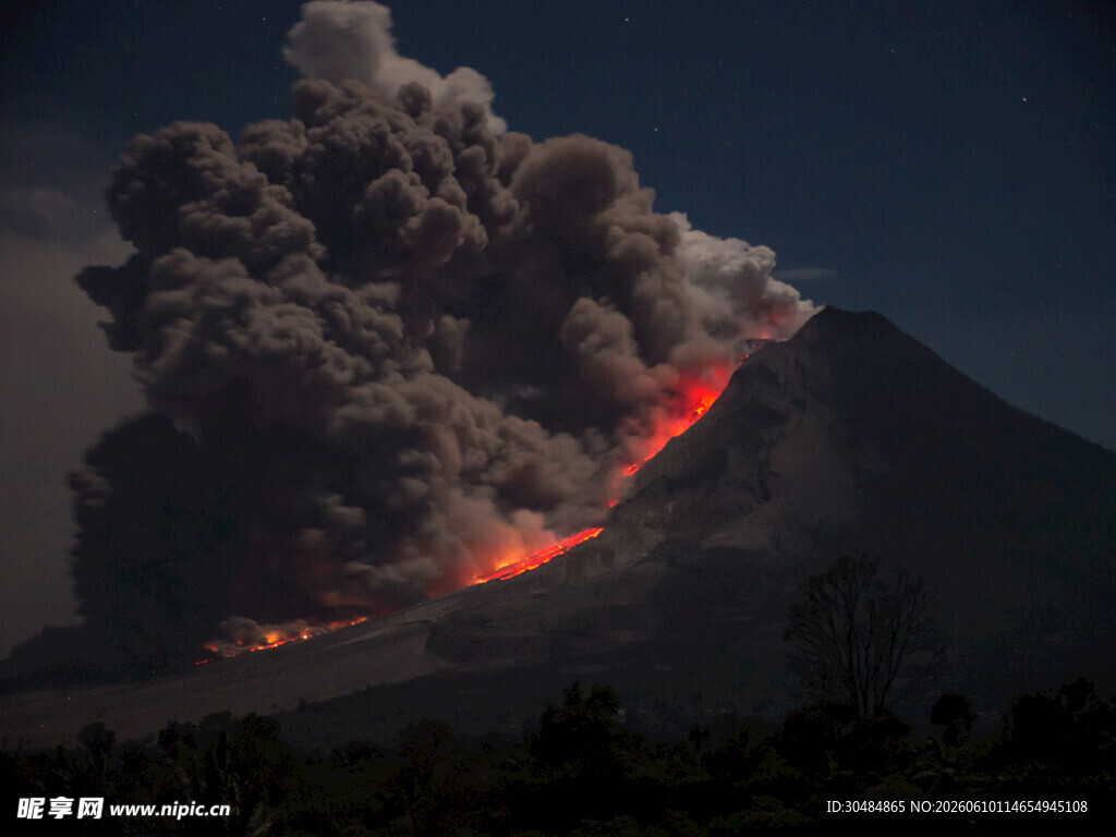 火山喷发壮观景象