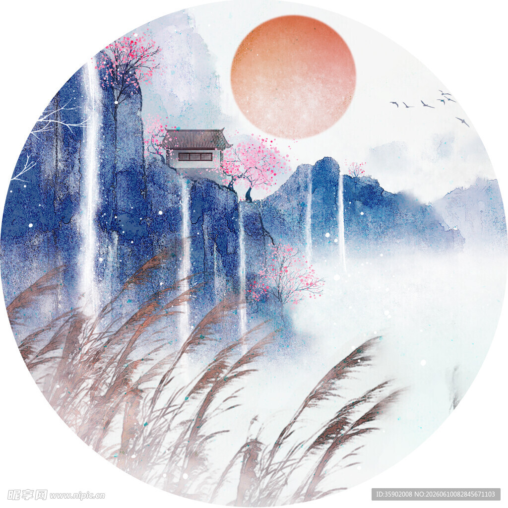 水墨山水间的诗意风景