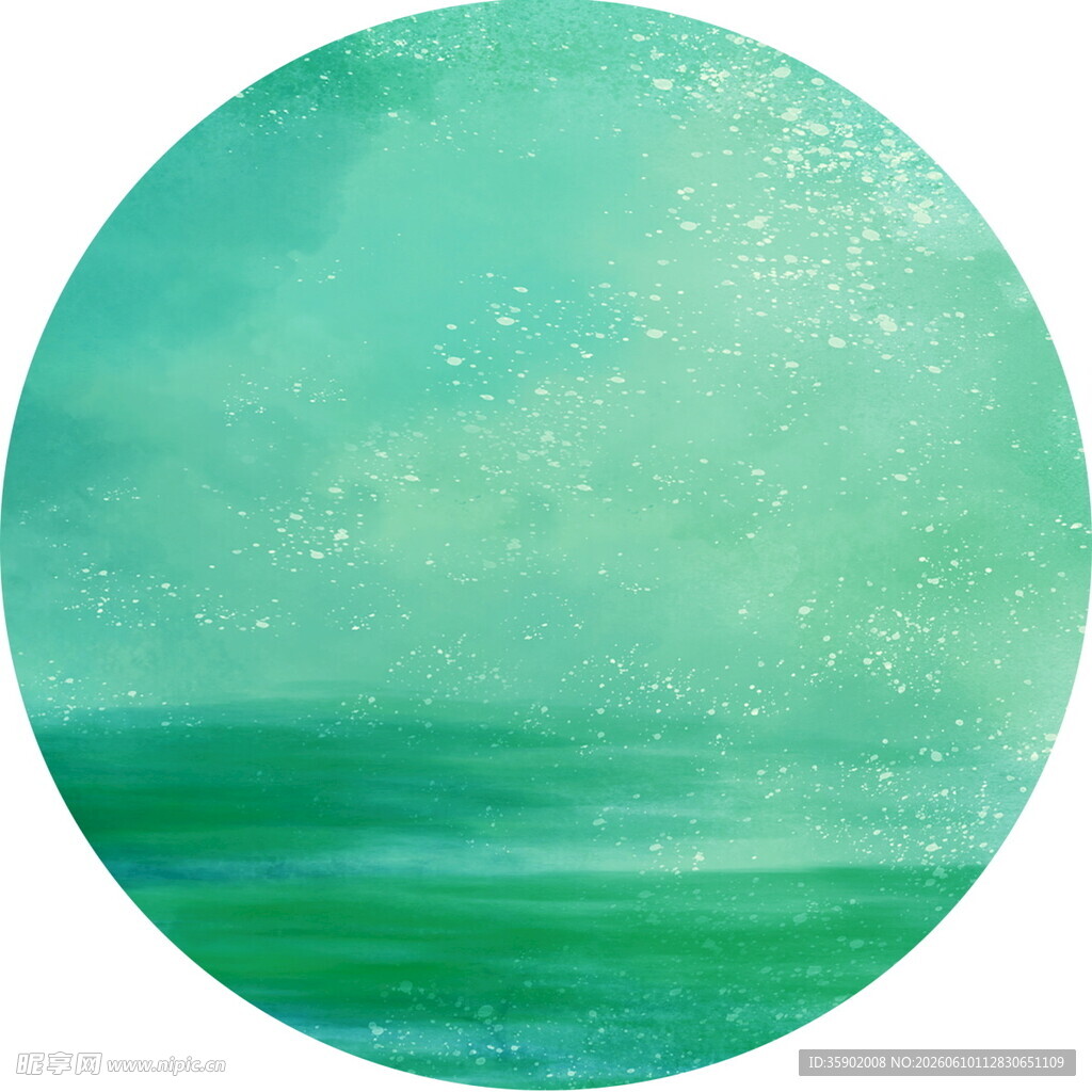 清新手绘风的海面图景