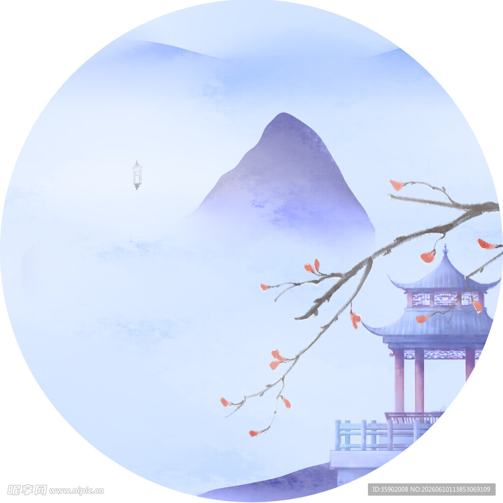 水墨山水间的诗意亭景