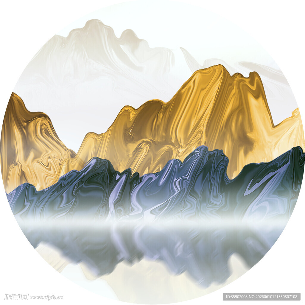 水墨山川美景图