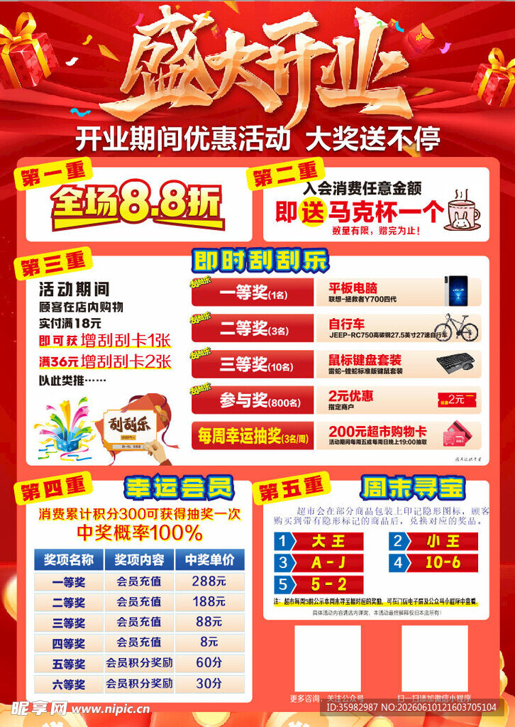 盛大开业活动宣传单海报