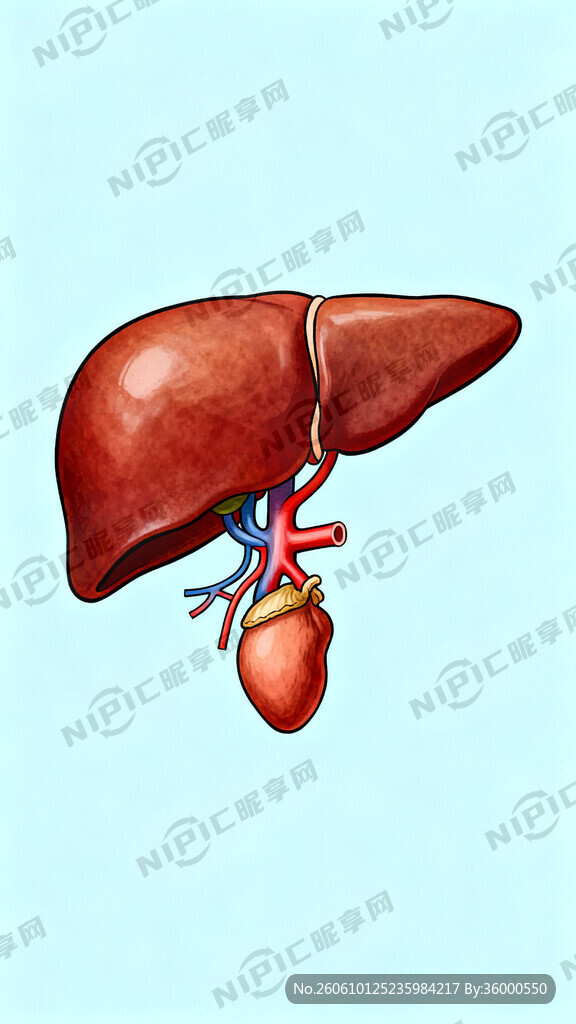 简单的肝脏解剖图或动画