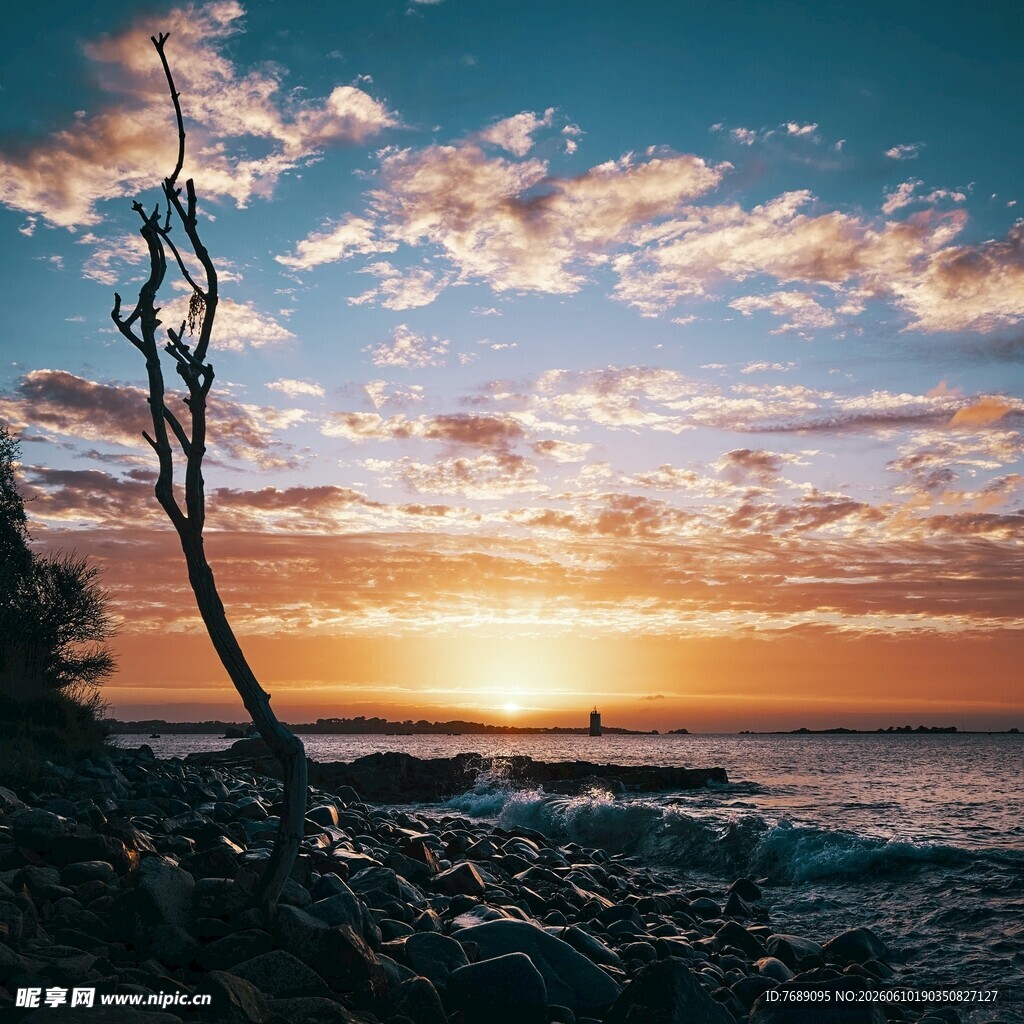 岸影夕照