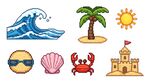 夏日海滨元素图标集合