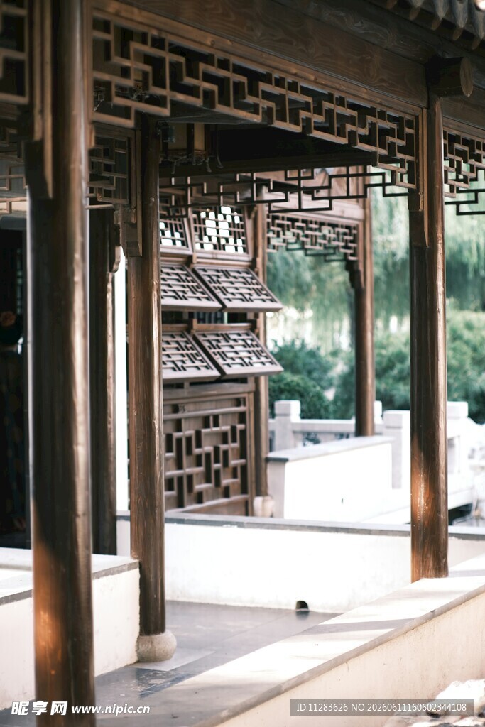 中式古建回廊景观