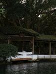 湖畔中式亭阁静谧景致