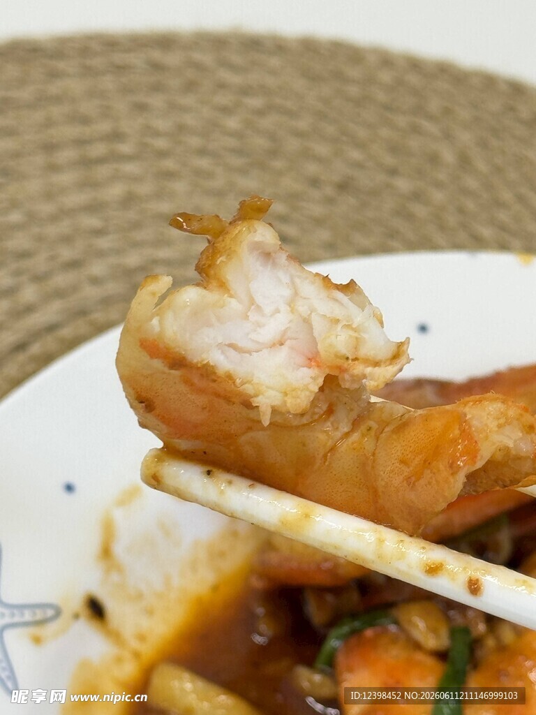美味鲜虾美食特写